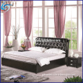 Comfortable Tufted Headboard Black Leather Upholstered Bed